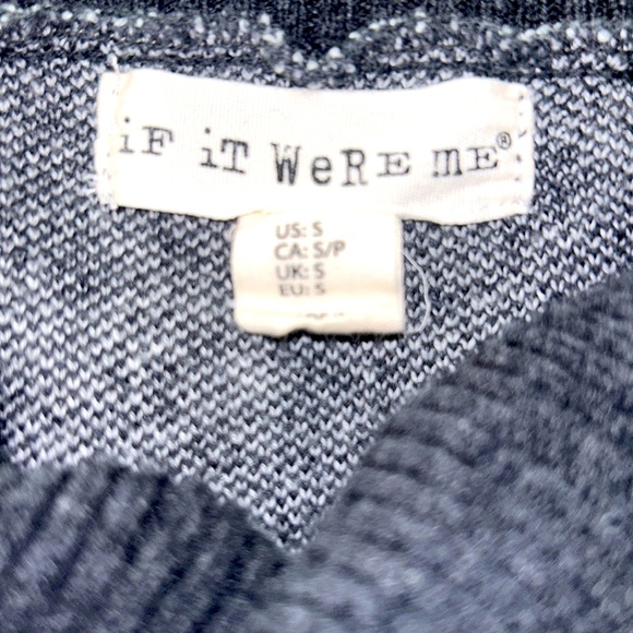 IF IT WERE ME Sweater DRESS Cowl Neck Dark GRAY/WHITE Printed Design Size SMALL - Picture 2 of 8